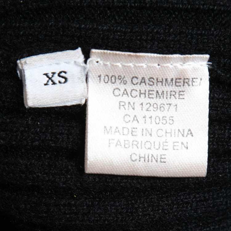 Pre Owned Sablyn Black Cashmere Off-Shoulder Cropped Sweater Top XS
