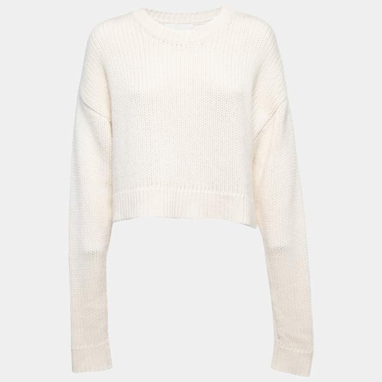 Pre Owned Sablyn Cream Cashmere Knitted Sweater XS