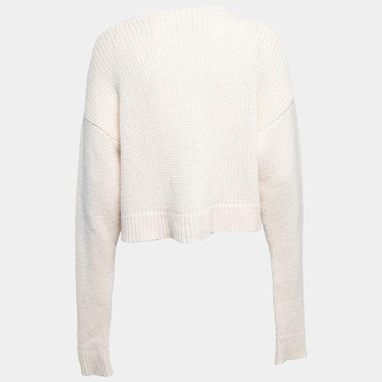 Pre Owned Sablyn Cream Cashmere Knitted Sweater XS