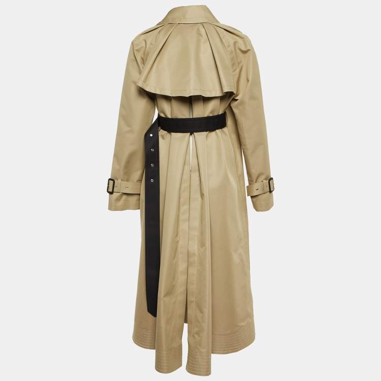 Pre Owned Sacai Beige/Black Gabardine Panelled Coat M
