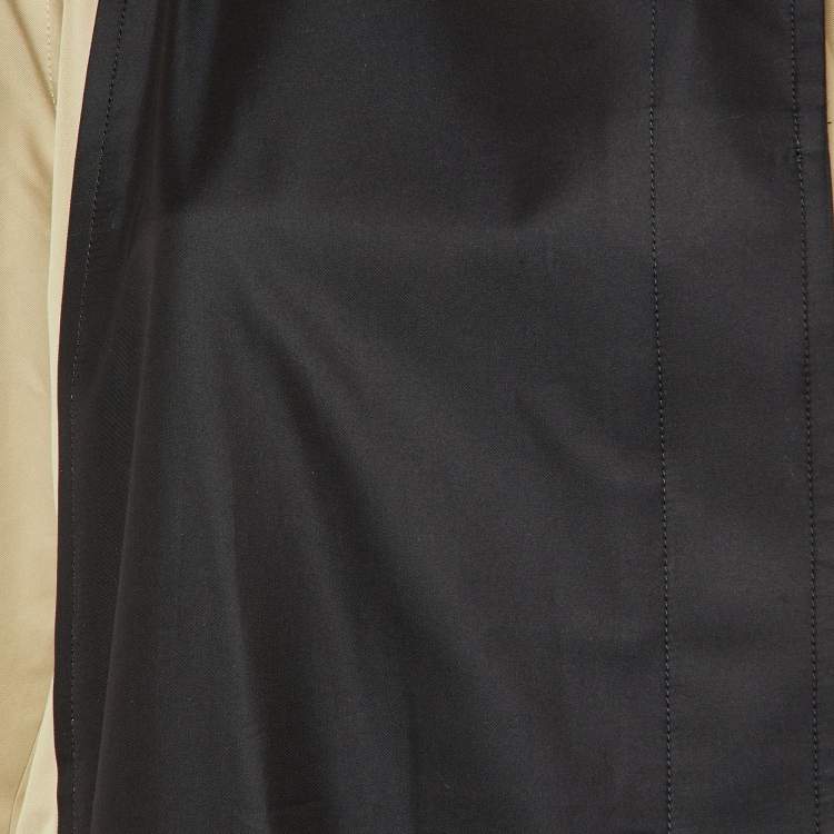 Pre Owned Sacai Beige/Black Gabardine Panelled Coat M