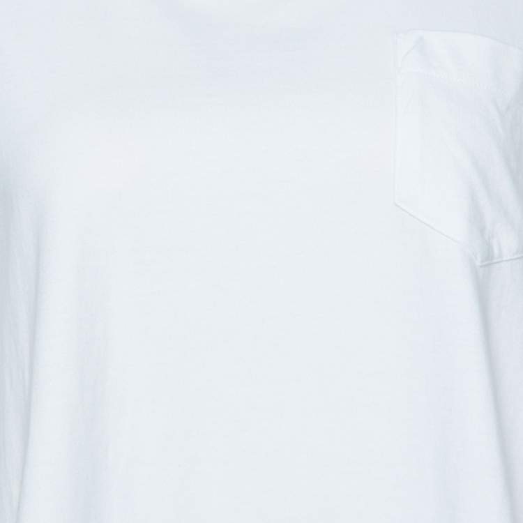 Pre Owned Sacai White Cotton & Paneled Satin Flared Top L