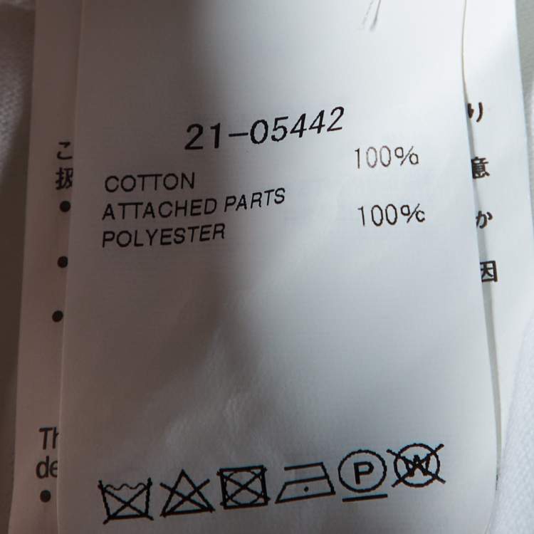 Pre Owned Sacai White Cotton & Paneled Satin Flared Top L