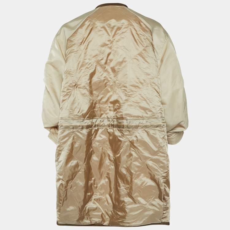 مملوكة مسبقًا Sacai Beige Quilted Ripstop Oversized Coat S