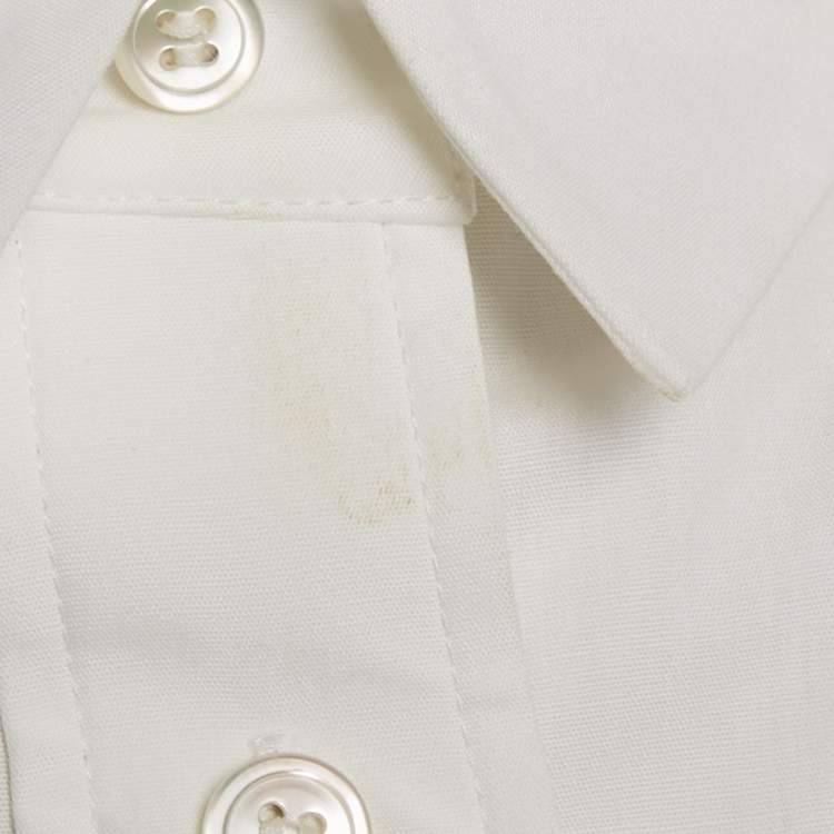 Pre Owned Sacai White Cotton Blend Button Front and Back Blouse XL