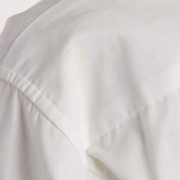 Pre Owned Sacai White Cotton Blend Button Front and Back Blouse XL