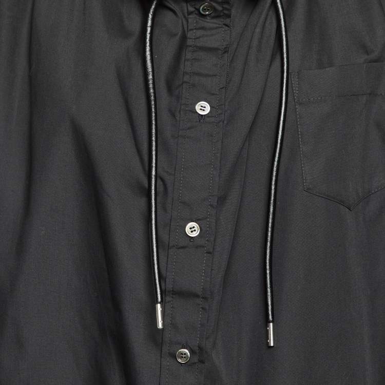 Pre Owned Sacai Black Cotton Oversized Shirt Dress L