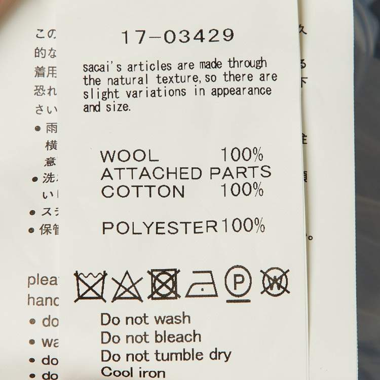 Pre Owned Sacai Navy Blue Striped Mesh Detail Wool Sweater S