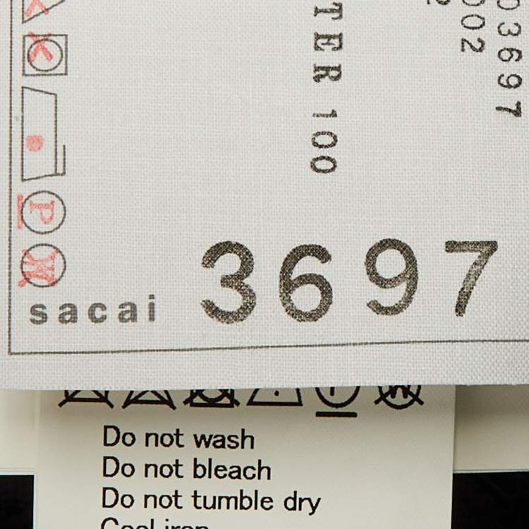 Pre Owned Sacai Black Lace & Tulle Overlay Midi Skirt M 