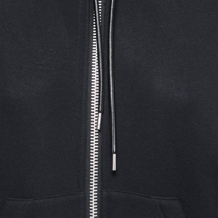 Pre Owned Sacai Black Cotton Contrast Nylon Panel Hoodie S