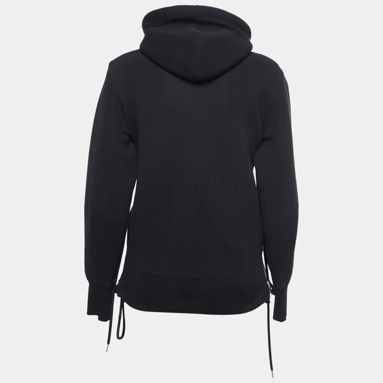 Sacai Black Cotton Contrast Nylon Panel Hoodie S Sacai | TLC