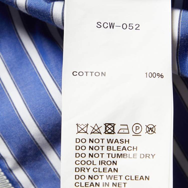 Pre Owned Sacai Blue Striped Cotton Poplin Flared Shirt S