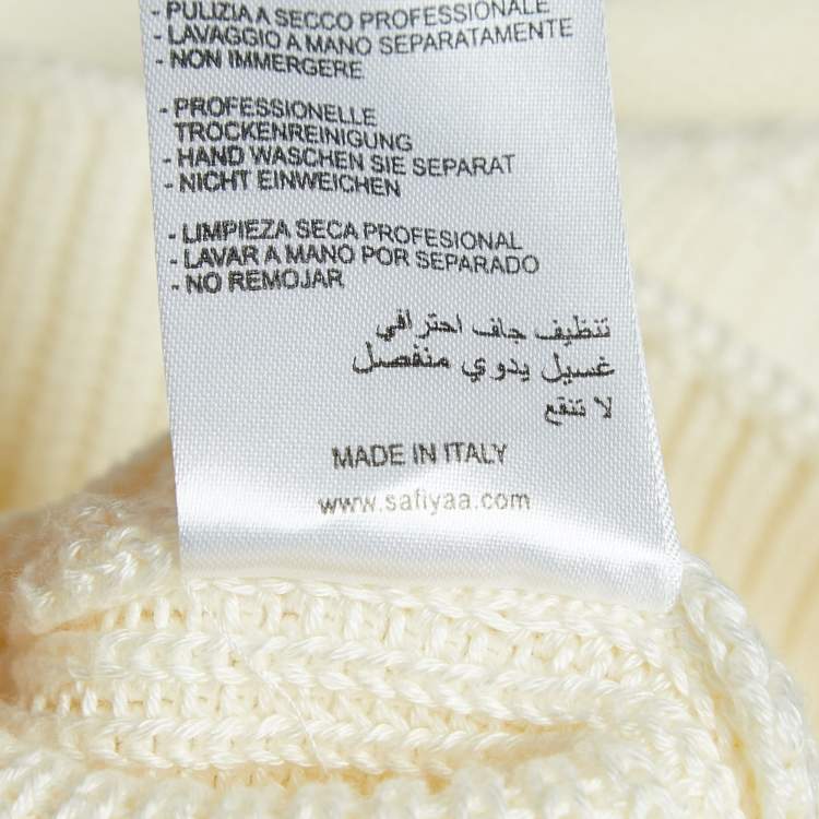 Pre Owned Safiyaa White Ivory Rib Knit Huanca Mini Dress S