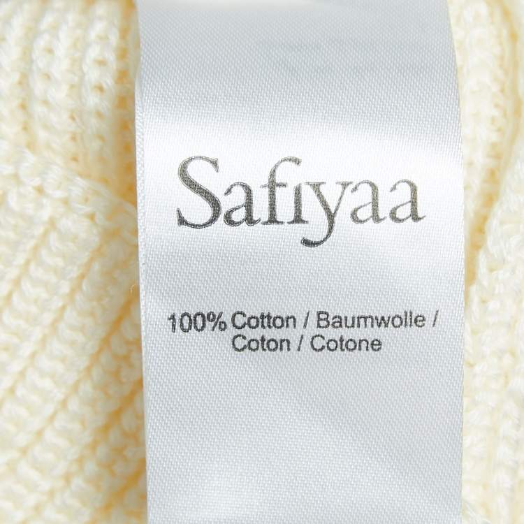 Pre Owned Safiyaa White Ivory Rib Knit Huanca Mini Dress S