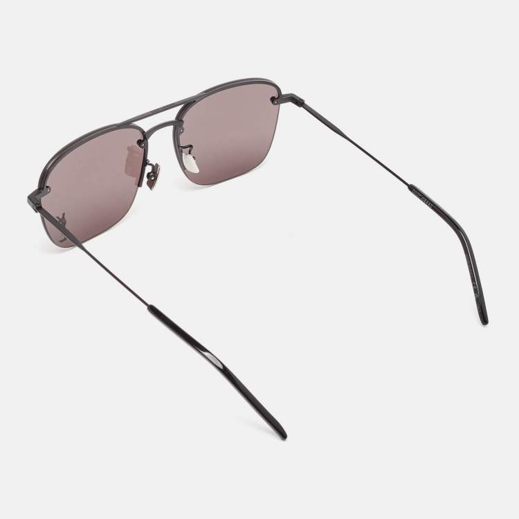 Pre Owned Saint Laurent Black SL309 Metal Frame Aviator Sunglasses
