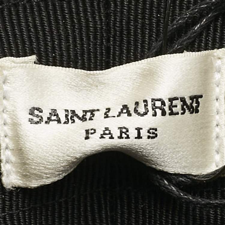 Pre Owned Saint Laurent Paris Black Straw Chapeau Grand Canotier Hat M