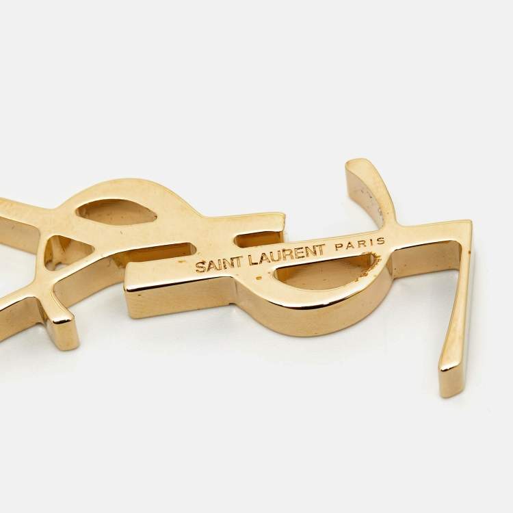 Pre Owned Saint Laurent Monogram Gold Tone Single Earring