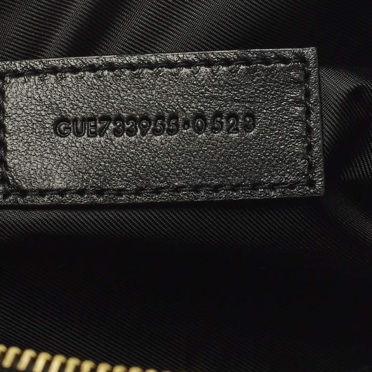 Pre Owned Saint Laurent Gaby Cosmetic Pouch Black Quilted Leather