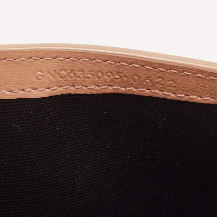 Pre Owned Saint Laurent Beige Leather Cassandre Phone Holder with Strap