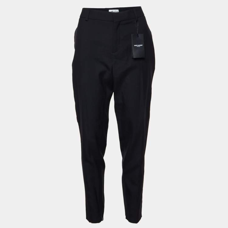 Pre Owned Saint Laurent Paris Black Cotton Trousers L