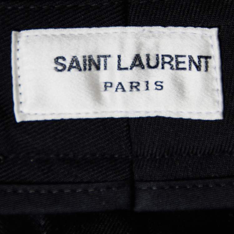 Pre Owned Saint Laurent Paris Black Cotton Trousers L