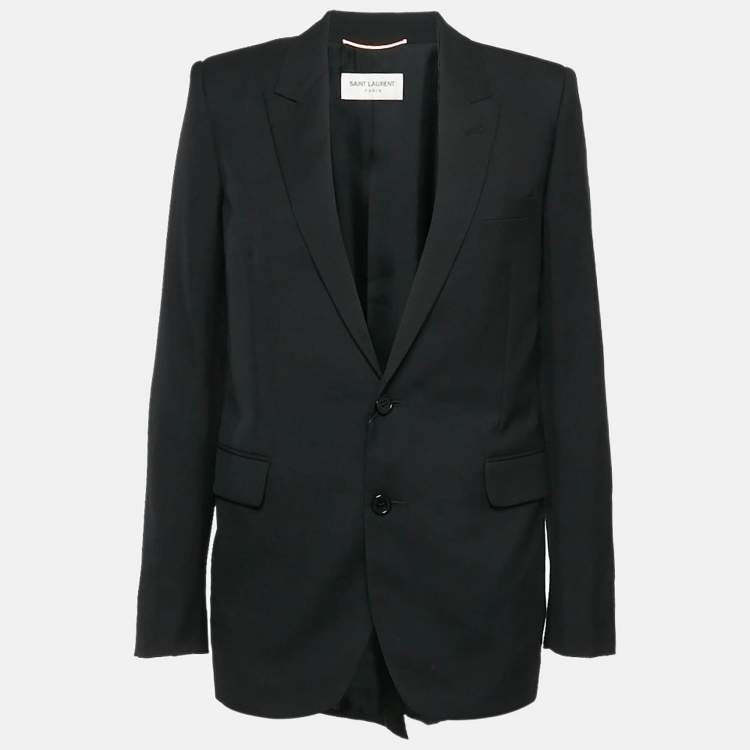 Pre Owned Saint Laurent Paris Black Wool Tailored Blazer M