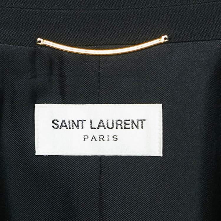 Pre Owned Saint Laurent Paris Black Wool Tailored Blazer M