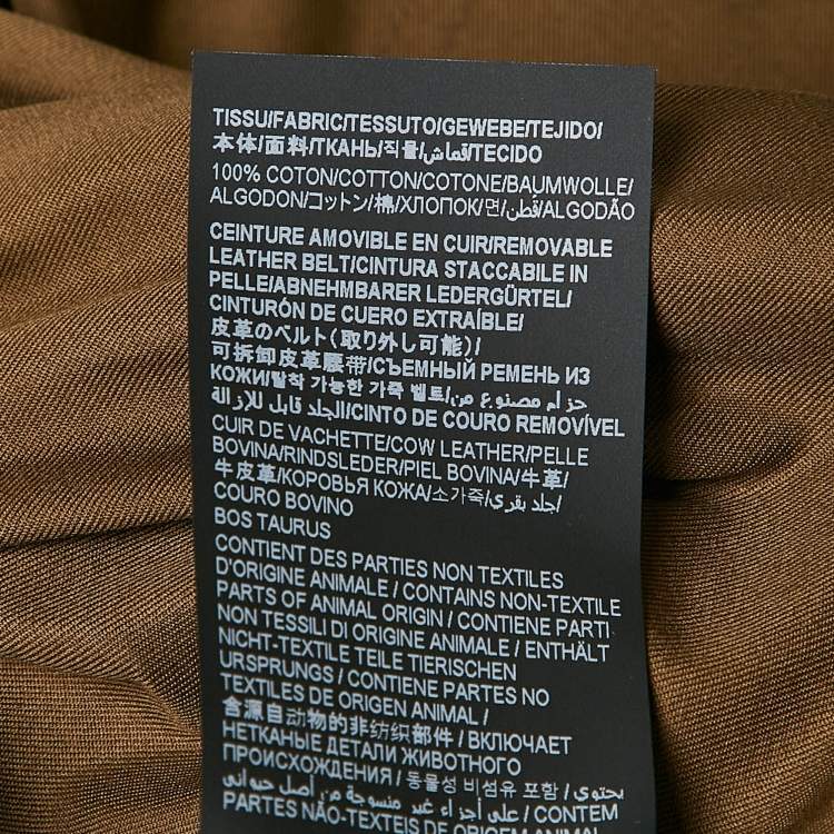 Pre Owned Saint Laurent Khaki Brown Cotton Single Breasted Coat M