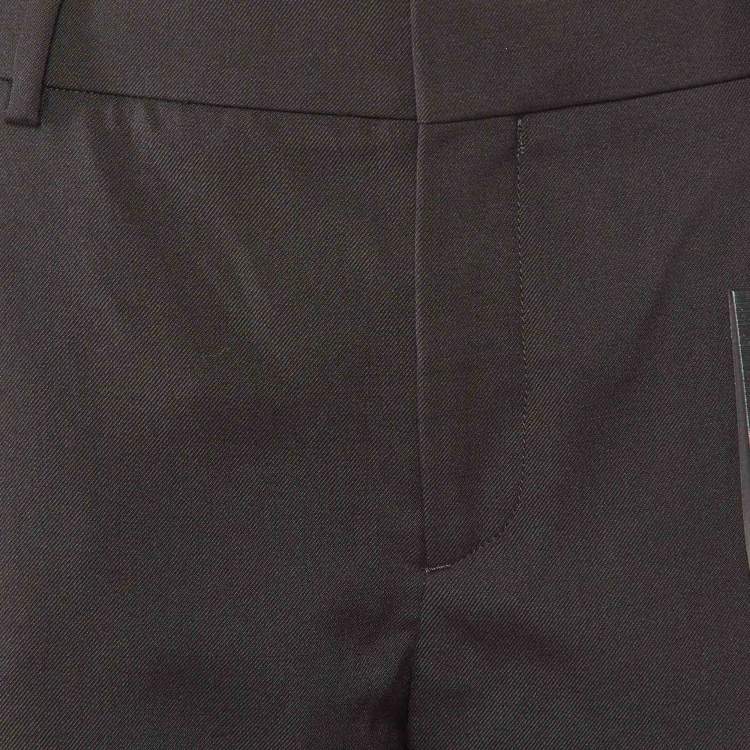 Pre Owned Saint Laurent Paris Black Wool Straight Leg Trousers L
