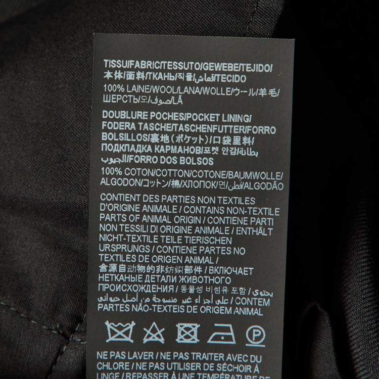 Pre Owned Saint Laurent Paris Black Wool Straight Leg Trousers L