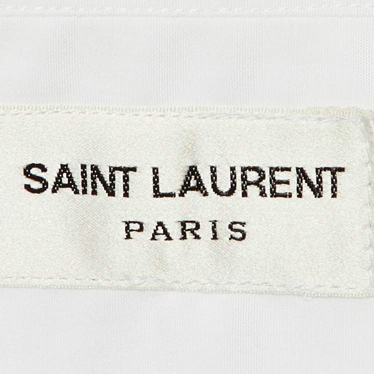 Pre Owned Saint Laurent Paris White Cotton Button Front Shirt L