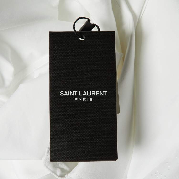 Pre Owned Saint Laurent Paris White Cotton Button Front Shirt L