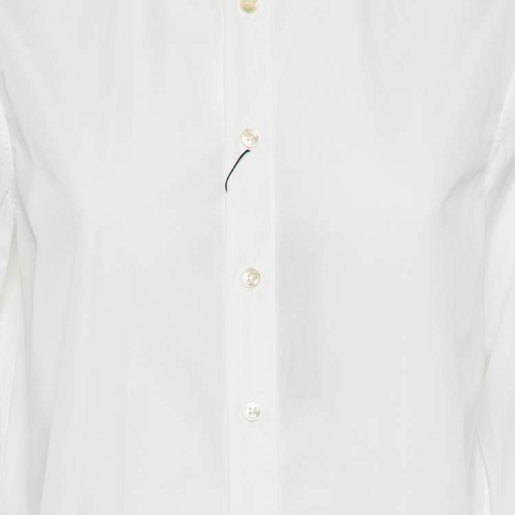 Pre Owned Saint Laurent Paris White Cotton Button Front Shirt L