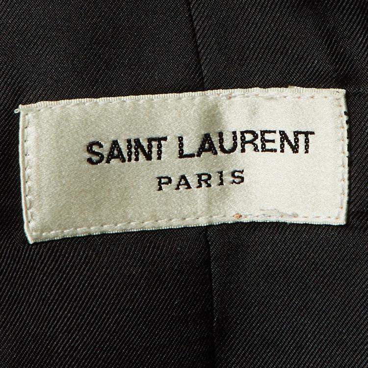 Pre Owned Saint Laurent Paris Black Wool Tailored Blazer L