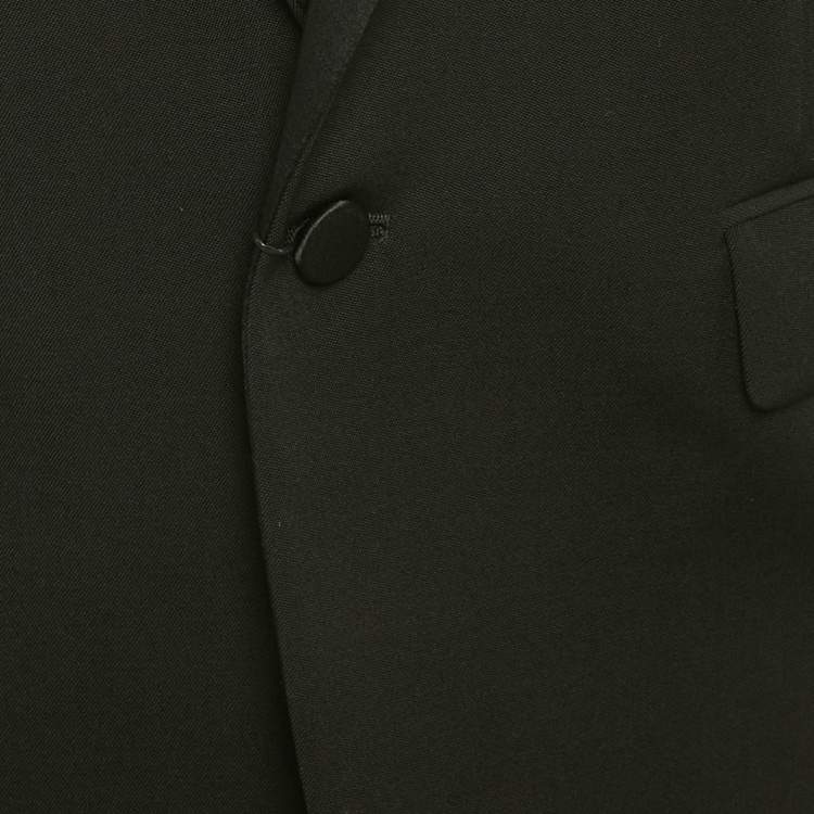 Pre Owned Saint Laurent Paris Wool Button Front Tuxedo Jacket M