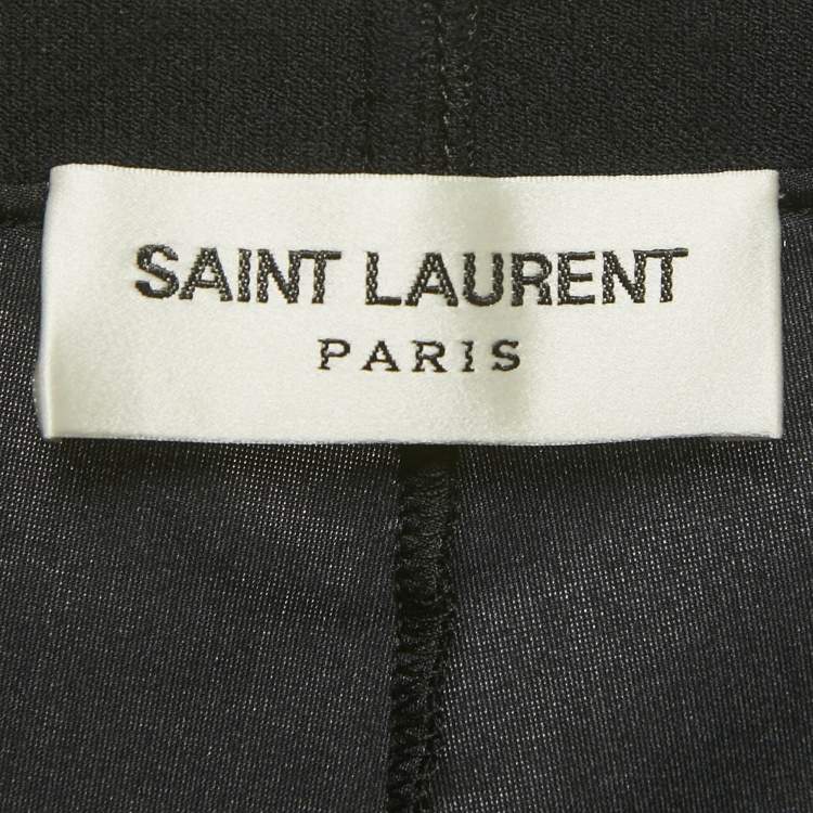 Pre Owned Saint Laurent Paris Black Logo Waistband Jersey Leggings M