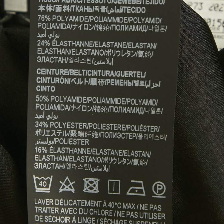 Pre Owned Saint Laurent Paris Black Logo Waistband Jersey Leggings M