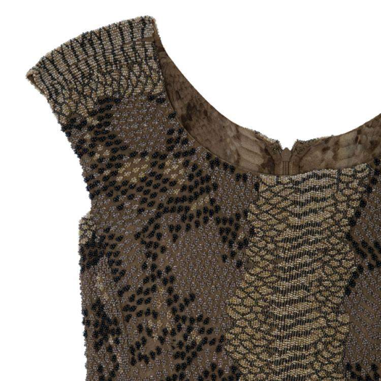 Pre Owned Saint Laurent Paris Snake Print Gown M
