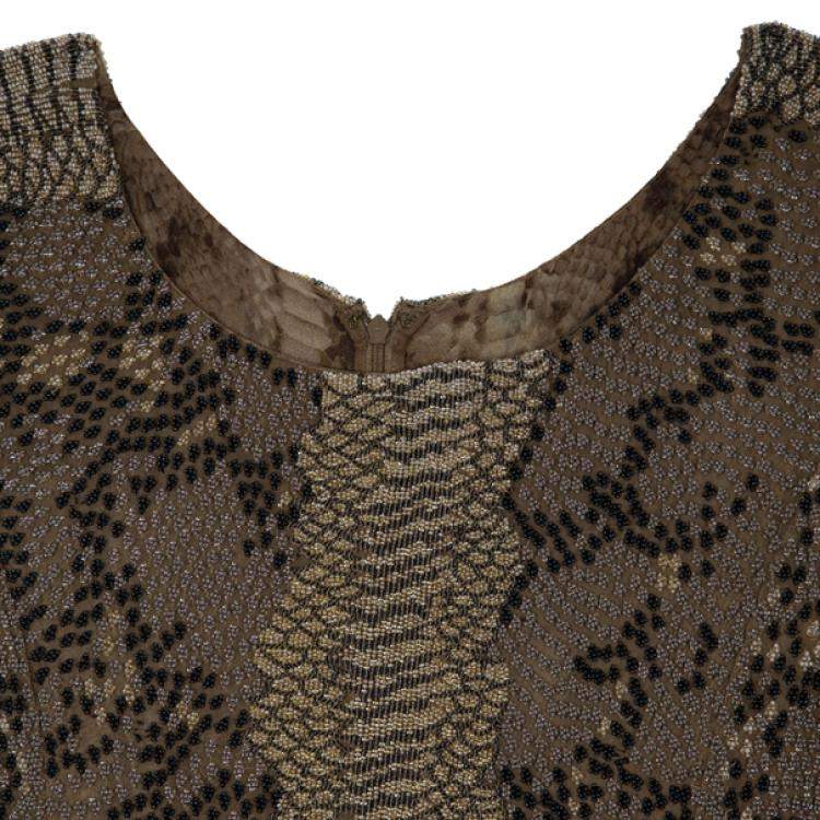 Pre Owned Saint Laurent Paris Snake Print Gown M