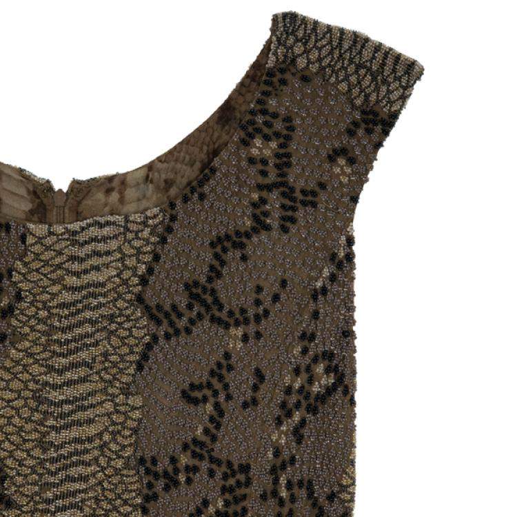 Pre Owned Saint Laurent Paris Snake Print Gown M