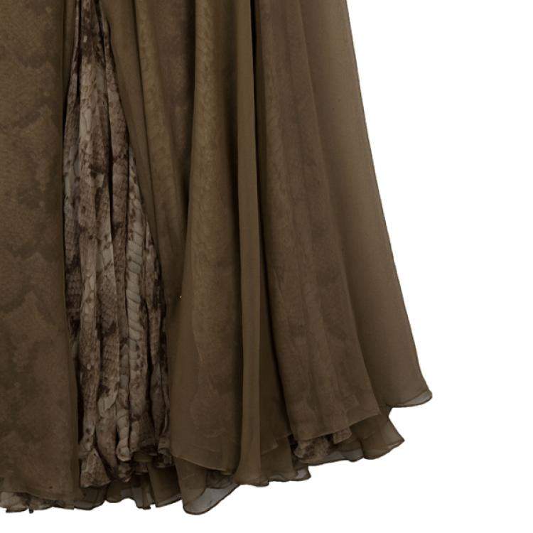 Pre Owned Saint Laurent Paris Snake Print Gown M