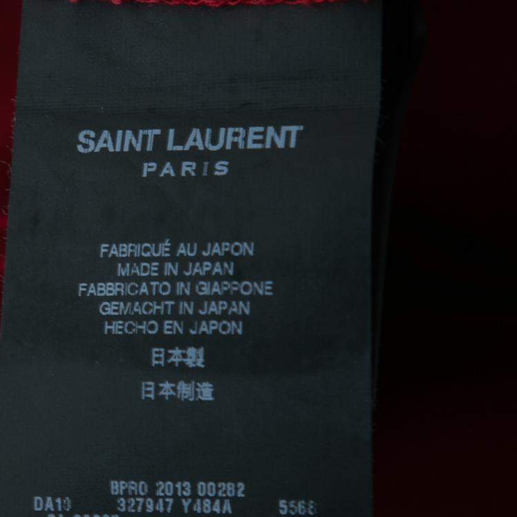 Pre Owned Saint Laurent Paris Brick Red Stretch Denim Skinny Jeans M