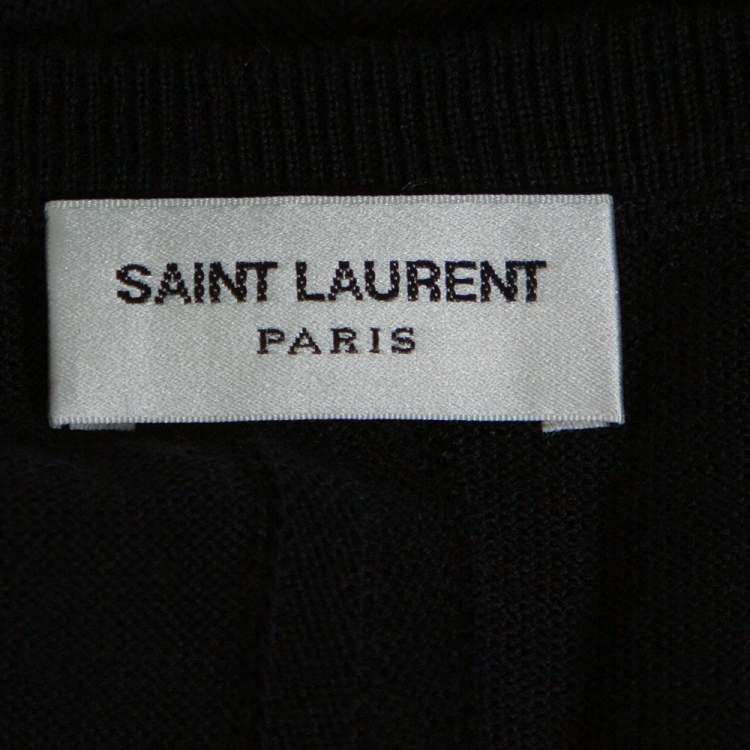 Pre Owned Saint Laurent Paris Black Wool V-Neck Sweater S