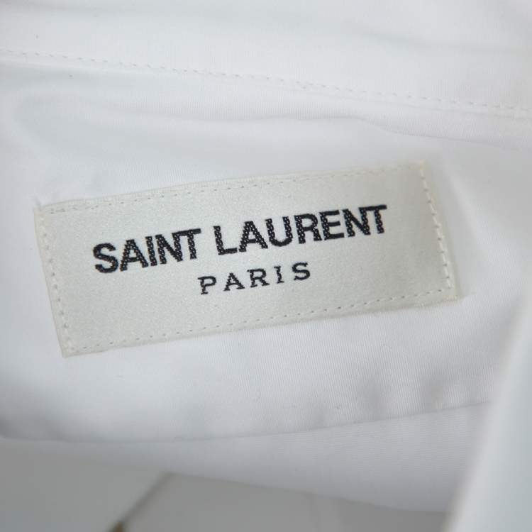 Pre Owned Saint Laurent Paris White Cotton Button Front Shirt S