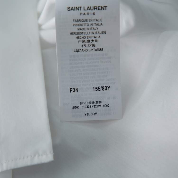 Pre Owned Saint Laurent Paris White Cotton Button Front Shirt S