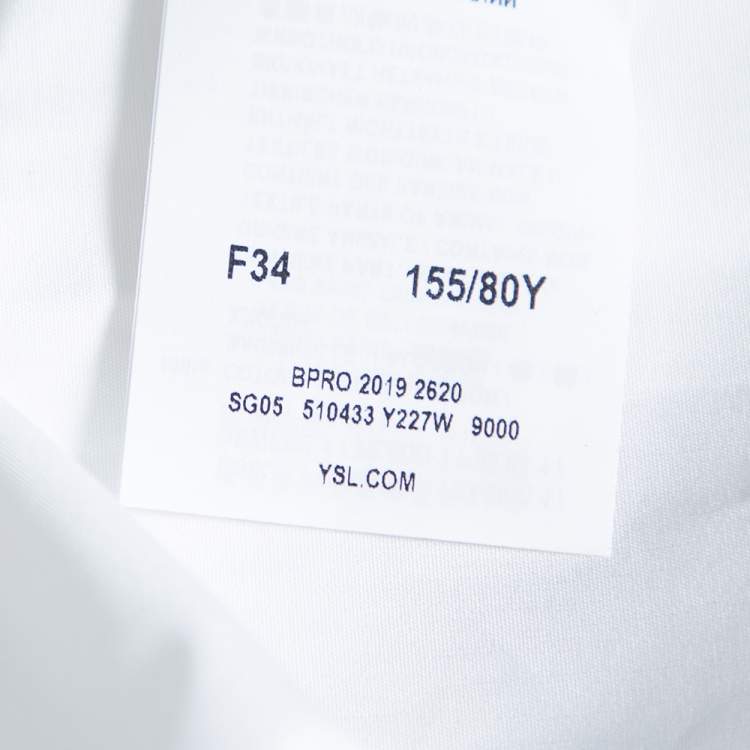 Pre Owned Saint Laurent Paris White Cotton Button Front Shirt S