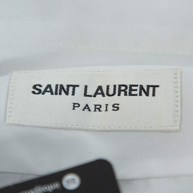 Pre Owned Saint Laurent Paris White Cotton Button Front Shirt S