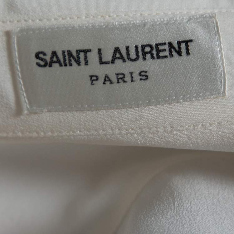 Pre Owned Saint Laurent Paris Off White Silk Button Front Shirt S