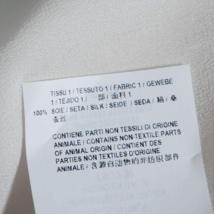 Pre Owned Saint Laurent Paris Off White Silk Button Front Shirt S