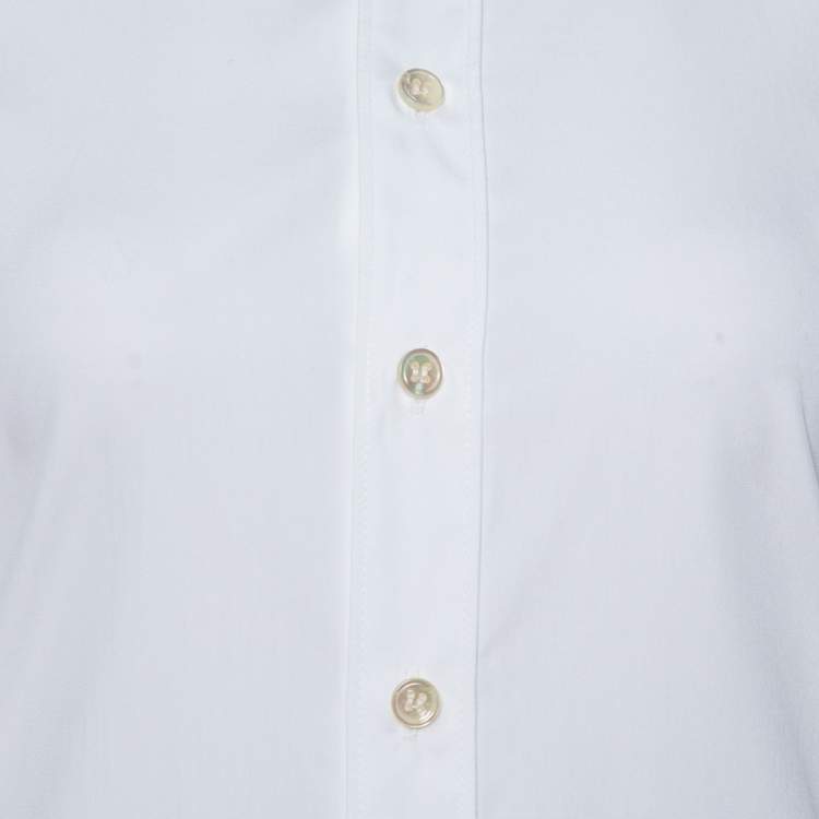 Pre Owned Saint Laurent Paris White Cotton Button Front Shirt S